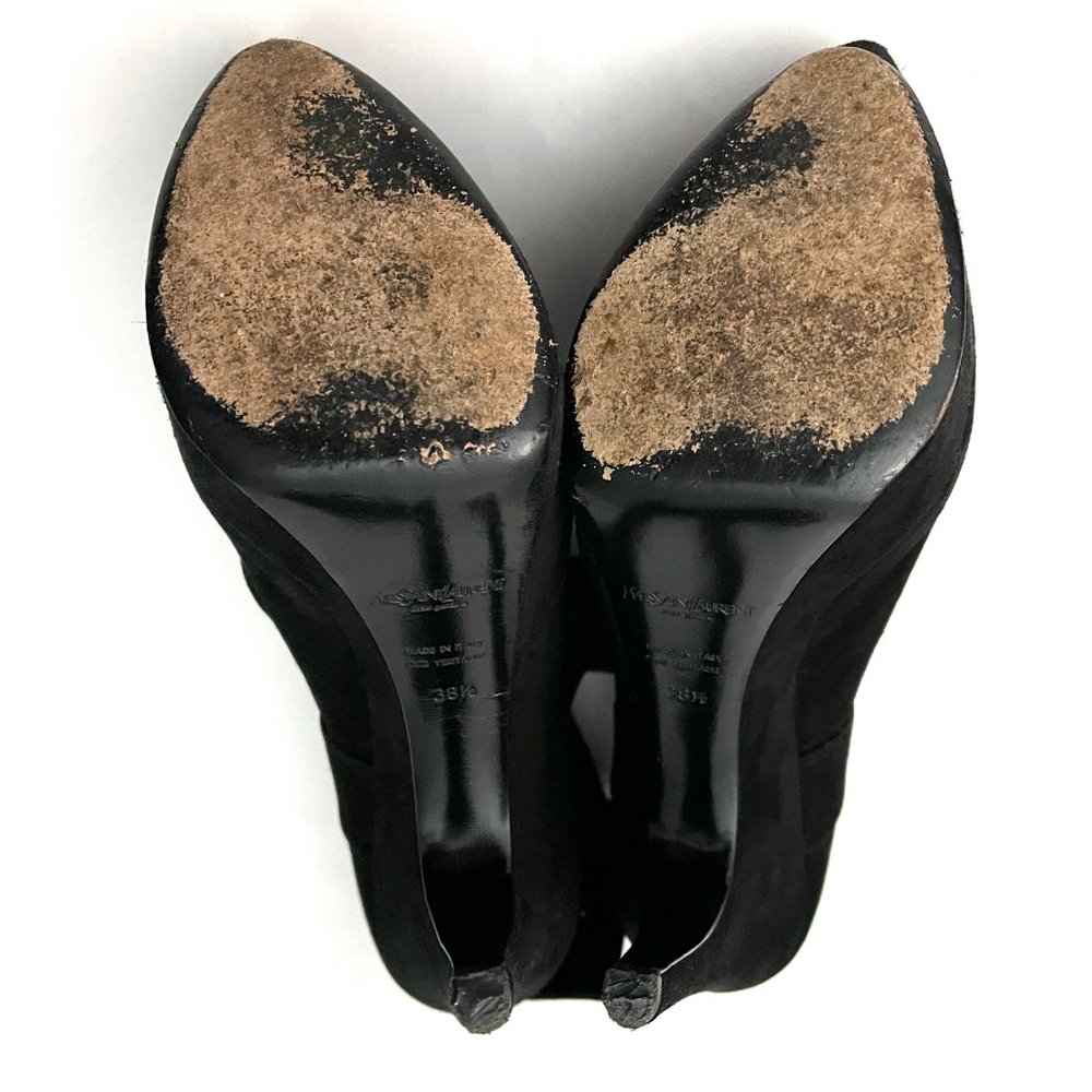 YSL - Imperiale Suede Platform Ankle Strap Heels - Picture 12 of 16